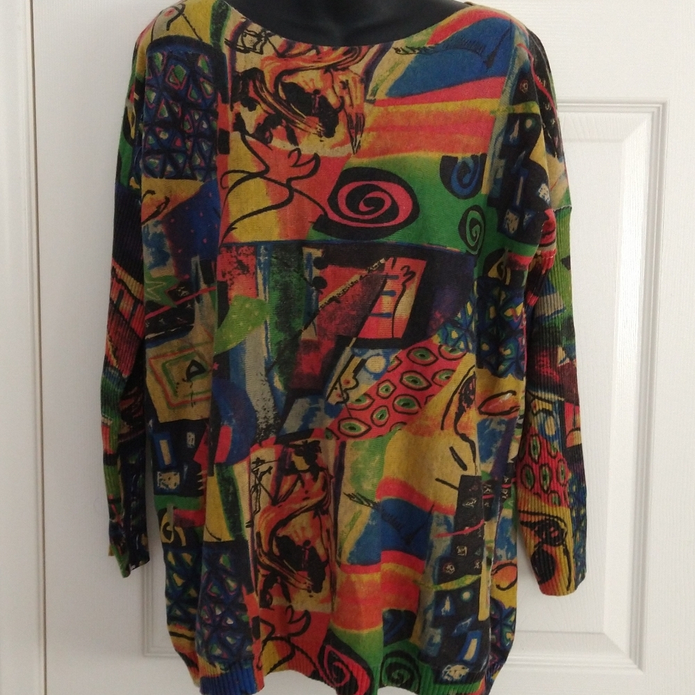NWT Colorful Abstract Design Sweater
